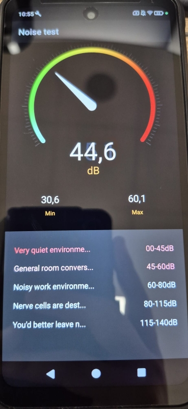 Geluidsmeter functie op Hammer telefoon