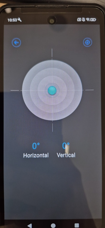 Hellingsmeter functie op Hammer telefoon
