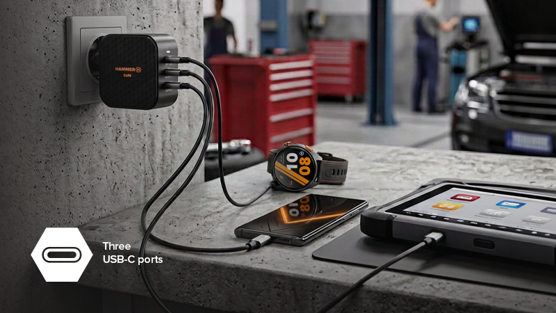 HAMMER RapidCharge Extreme 65W USB-C snellader