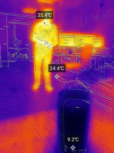 Thermische camera praktijkvoorbeeld met meerdere warmtebronnen