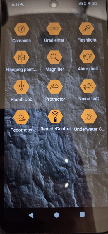 Toolbox functies op een HAMMER telefoon