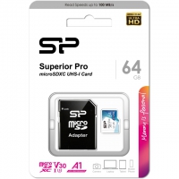 Silicon Power Superior Pro 64GB Micro SDHC kaartje - 4K Ultra-HD