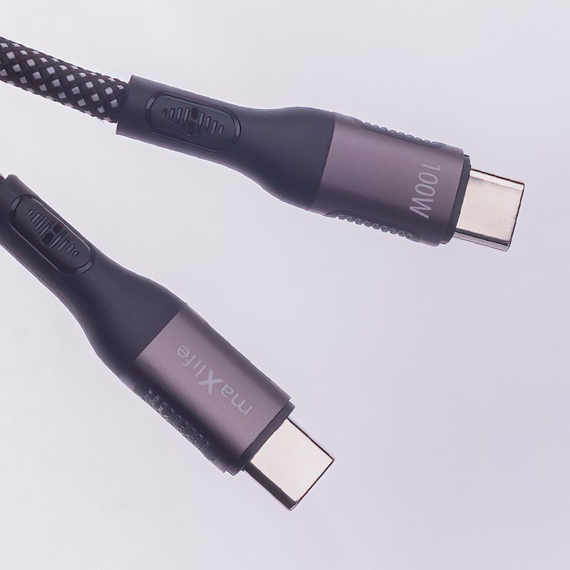 Maxlife MXUC-11 magnetic cable USB-C - USB-C 1,0 m 100W black nylon