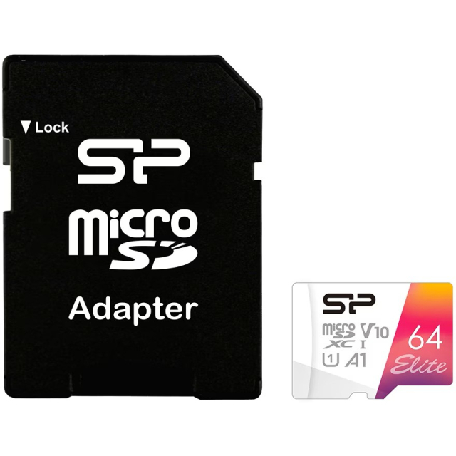 Silicon Power Elite 64GB Micro SDHC kaartje - inclusief Adapter